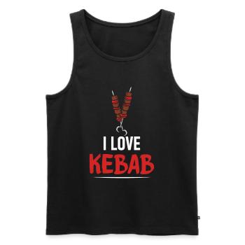 I love Kebab Geschenk für Döner Freunde & Food Fan - Männer Premium Bio Tank Top - Schwarz - Vorne - AI Model Male 178 light (178cm)