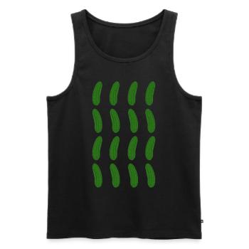 Gurken Muster Geschenk für Gurke & Gurken Fans - Männer Premium Bio Tank Top - Schwarz - Vorne - AI Model Male 178 light (178cm)