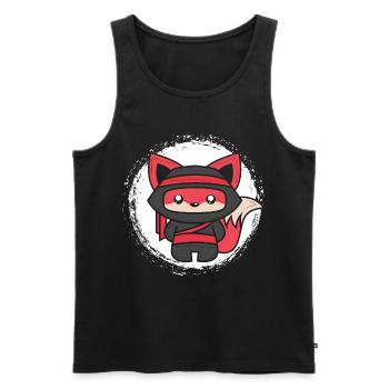 Ninja Fuchs Geschenk für Shinobi Füchse & Ninjas - Männer Premium Bio Tank Top - Schwarz - Vorne - AI Model Male 178 light (178cm)