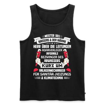 Heizungsbauer Heizungsbau Heizungsinstallateur - Männer Premium Bio Tank Top - Schwarz - Vorne - AI Model Male 178 light (178cm)