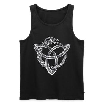 Welten Schlange Viking Wikinger Vintage Symbol - Männer Premium Bio Tank Top - Schwarz - Vorne - Michal (187cm)