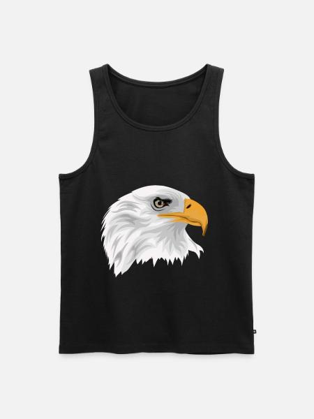 Tête d'aigle à tête blanche avec bec comme dessin - Débardeur bio Premium Homme - noir