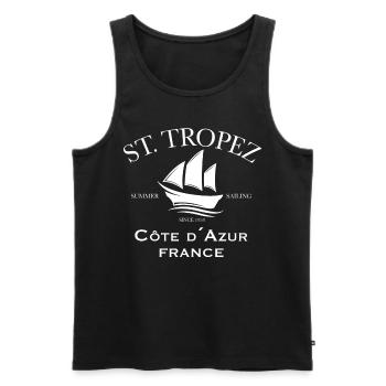 St. Tropez France Summer Sailing - Männer Premium Bio Tank Top - Schwarz - Vorne - AI Model Male 178 light (178cm)