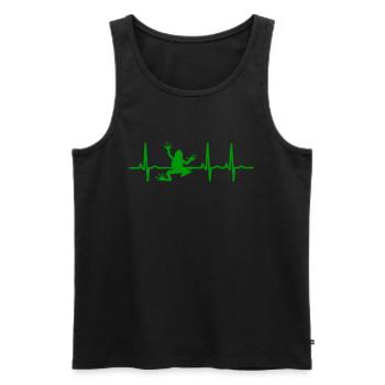 Frog animals heartbeat EKG frogs breeder - Men's Premium Organic Tank Top - black - Front - AI Model Male 178 light (178cm)