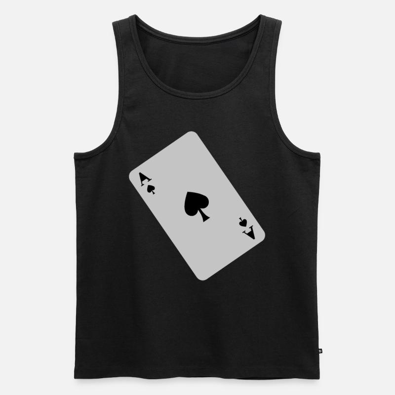 Pik As - Männer Premium Bio Tank Top - Schwarz