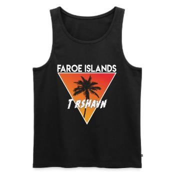 îles Féroé avec capitale - Débardeur bio Premium Homme - noir - Devant - Michal (187cm)