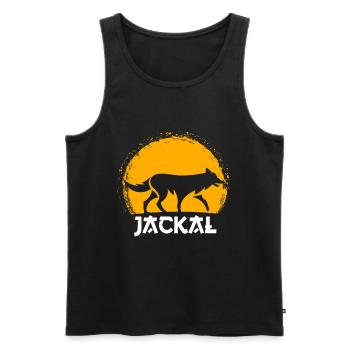 Jackal Jackal Gift for Wild Dogs & Jackals - Men's Premium Organic Tank Top - black - Front - AI Model Male 178 light (178cm)