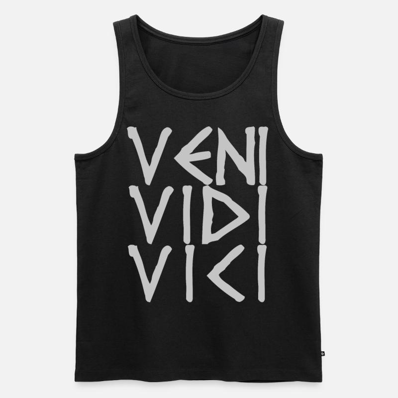 VENI VIDI VICI - Männer Premium Bio Tank Top - Schwarz