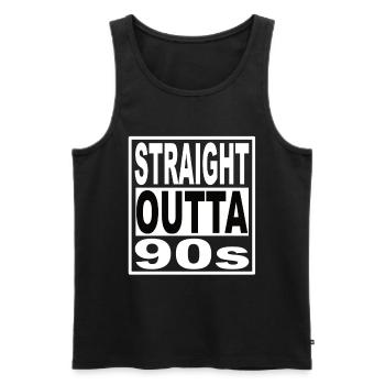 90s 90s 90s fashion 90s party 90s - Débardeur bio Premium Homme - noir - Devant - AI Model Male 178 light (178cm)