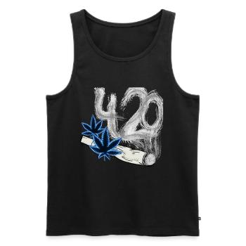 420 cannabis smoke - Men's Premium Organic Tank Top - black - Front - AI Model Male 178 light (178cm)
