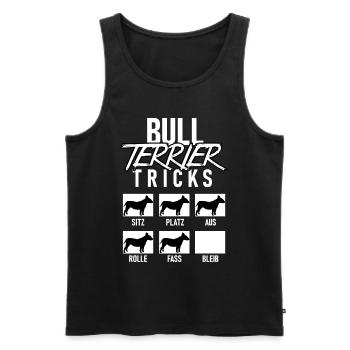 Lustige Bull Terrier Hundetricks Hunde Liebhaber - Männer Premium Bio Tank Top - Schwarz - Vorne - AI Model Male 178 light (178cm)