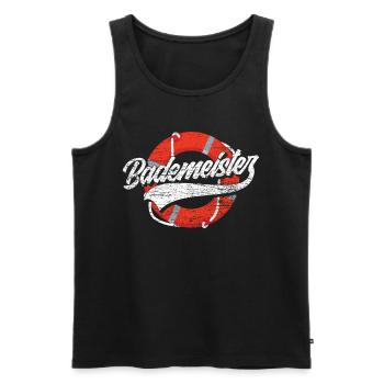 Bademeister - Männer Premium Bio Tank Top - Schwarz - Vorne - AI Model Male 178 light (178cm)