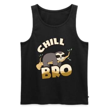 Faultier Faultier Baby Chill Bro Faul - Männer Premium Bio Tank Top - Schwarz - Vorne - AI Model Male 178 light (178cm)