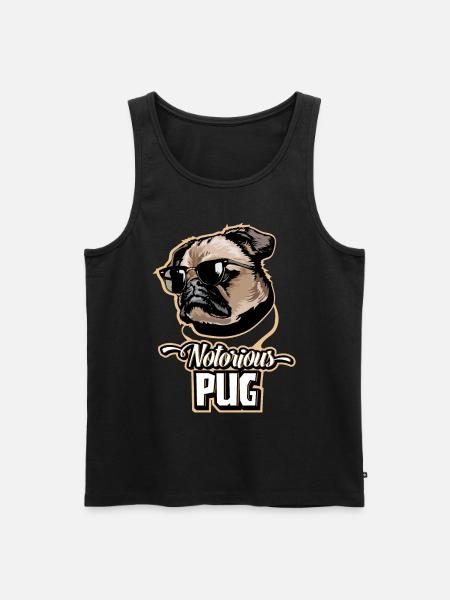 Artículos de pug regalos de pug perro pug - Camiseta de tirantes ecológica prémium para hombre - negro