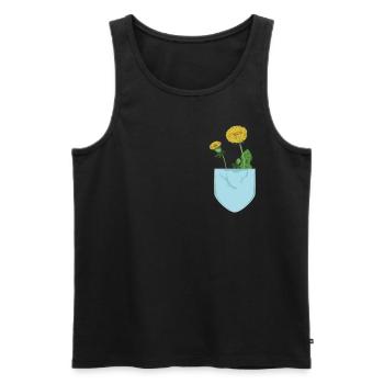 Löwenzahn in Tasche Geschenk für Pusteblume Fans - Männer Premium Bio Tank Top - Schwarz - Vorne - Michal (187cm)