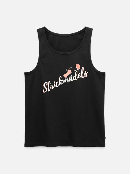 Wolle Stricken - Männer Premium Bio Tank Top - Schwarz