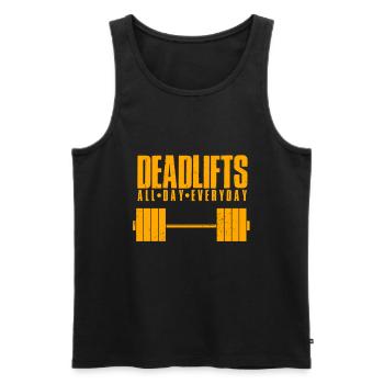 Deadlift all Day Everyday gift for athletes - Men's Premium Organic Tank Top - black - Front - Michal (187cm)