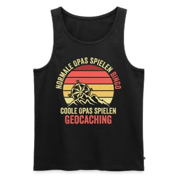 Geocache Opa Geocacher Großvater Cache Caching Lus - Männer Premium Bio Tank Top - Schwarz - Vorne - AI Model Male 178 light (178cm)