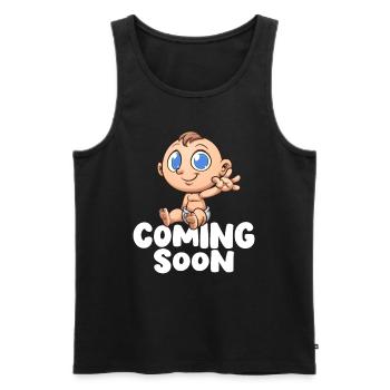 Funny Gift For Expectative Parents & Pregnant Women - Men's Premium Organic Tank Top - black - Front - Michal (187cm)