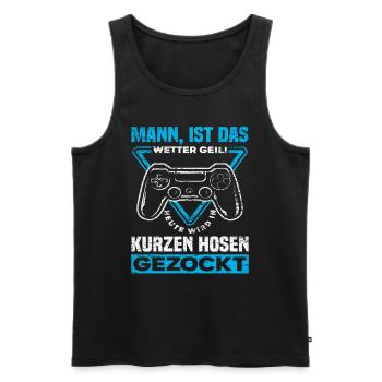 Gamer Sommer Lustiger Spruch - Männer Premium Bio Tank Top - Schwarz - Vorne - Michal (187cm)