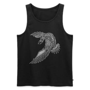 Keltischer Rabe Symbol Wikinger Minimal Tribal - Männer Premium Bio Tank Top - Schwarz - Vorne - Michal (187cm)