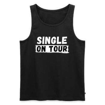 Single on tour - Men's Premium Organic Tank Top - black - Front - Michal (187cm)
