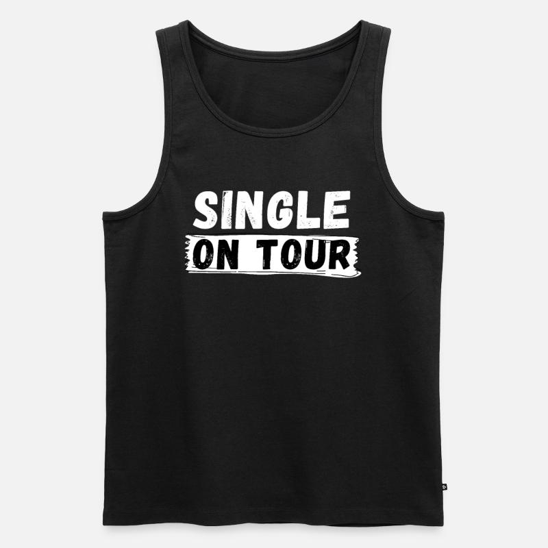 Single on tour - Männer Premium Bio Tank Top - Schwarz