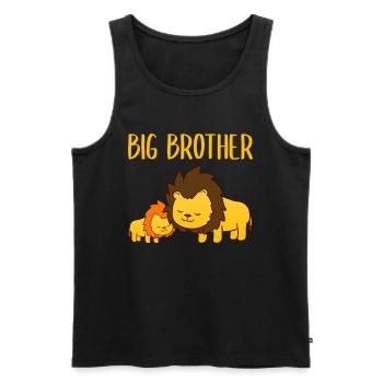 Big Brother Lion - Men's Premium Organic Tank Top - black - Front - AI Model Male 178 light (178cm)