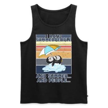 haineux antisocial de l'été je déteste les gens - Débardeur bio Premium Homme - noir - Devant - AI Model Male 178 light (178cm)