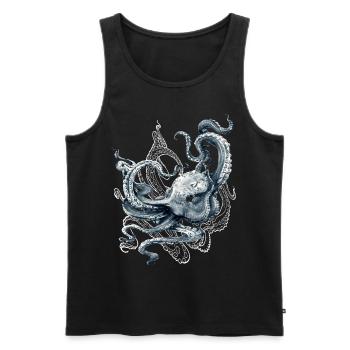 Octopus Realistic Blue Ocean Kraken Tintenfisch - Männer Premium Bio Tank Top - Schwarz - Vorne - AI Model Male 178 light (178cm)