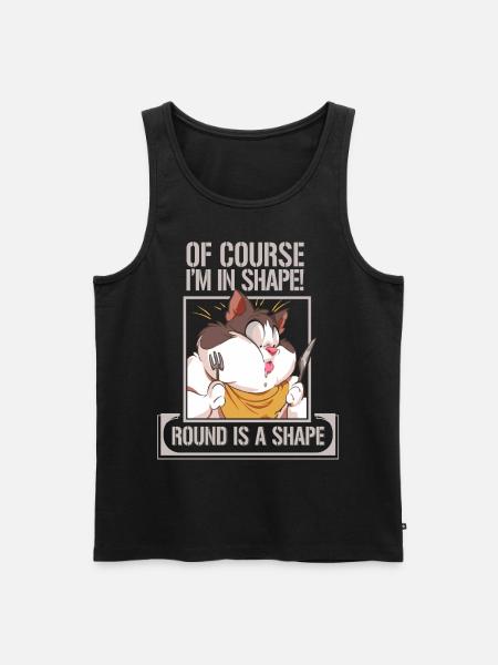 Fat cat meme jokes chubby weird - Men's Premium Organic Tank Top - black