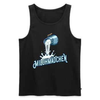 Milchmädchen Milchkanne Landwirtin - Männer Premium Bio Tank Top - Schwarz - Vorne - Michal (187cm)
