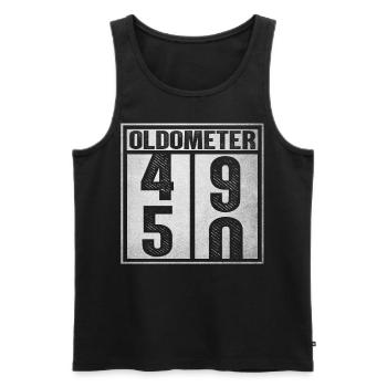 Oldomètre 49-50 - Débardeur bio Premium Homme - noir - Devant - AI Model Male 178 light (178cm)