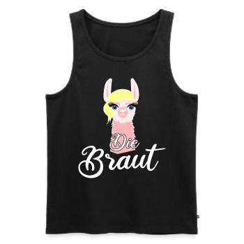 Alpaka Lama Braut Geschenk zum Polterabend - Männer Premium Bio Tank Top - Schwarz - Vorne - AI Model Male 178 light (178cm)