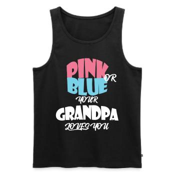 Le sexe du bébé révèle pour GRANDPA - Débardeur bio Premium Homme - noir - Devant - AI Model Male 178 light (178cm)