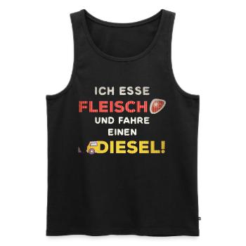 Dieselfahrverbot Spruch Diesel politik lustig - Männer Premium Bio Tank Top - Schwarz - Vorne - Michal (187cm)