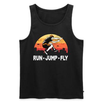 Parkour Run Jump Fly - Männer Premium Bio Tank Top - Schwarz - Vorne - Michal (187cm)