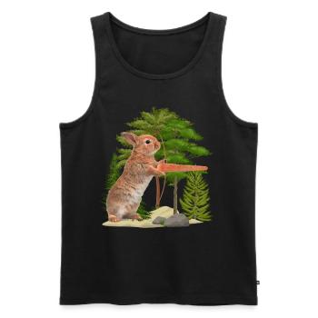 Hare hunting - Men's Premium Organic Tank Top - black - Front - AI Model Male 178 light (178cm)