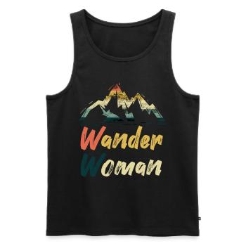 WANDER WOMAN - Débardeur bio Premium Homme - noir - Devant - AI Model Male 178 light (178cm)