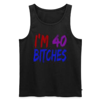 40th birthday forty years old gift - Men's Premium Organic Tank Top - black - Front - Michal (187cm)