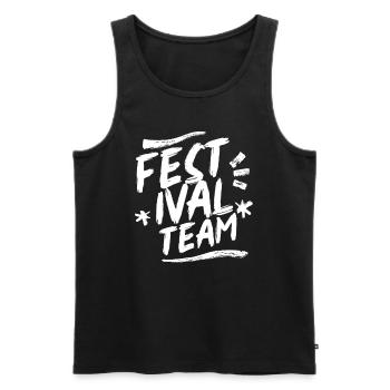 Festival team visitors festivals festival goers - Men's Premium Organic Tank Top - black - Front - AI Model Male 178 light (178cm)