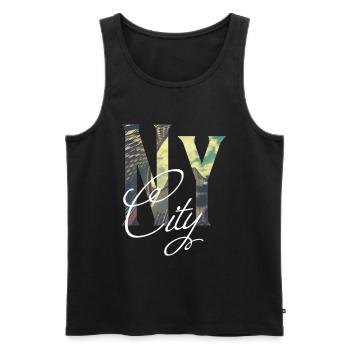 New York New York City - Débardeur bio Premium Homme - noir - Devant - AI Model Male 178 light (178cm)