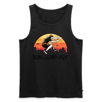 Parkour freerunner vintage - Débardeur bio Premium Homme - noir - Devant - Michal (187cm)