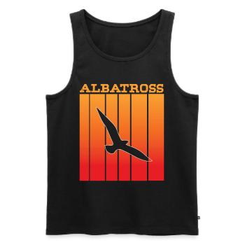 Albatros -Schattenspiel im Sonnenuntergang - Männer Premium Bio Tank Top - Schwarz - Vorne - AI Model Male 178 light (178cm)
