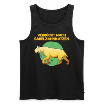 Säbelzahnkatze Säbelzahntiger Steinzeit Archäologe - Männer Premium Bio Tank Top - Schwarz - Vorne - Michal (187cm)