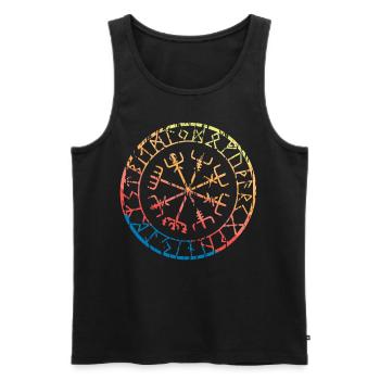 Kompass Rune Wikinger Vegvisir - Männer Premium Bio Tank Top - Schwarz - Vorne - AI Model Male 178 light (178cm)