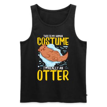 Animal loutre - Débardeur bio Premium Homme - noir - Devant - Michal (187cm)