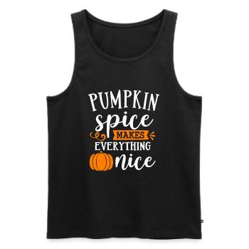 Pumpkin Spice makes everything nice - Débardeur bio Premium Homme - noir - Devant - AI Model Male 178 light (178cm)