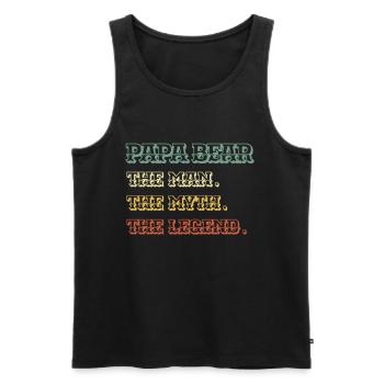 PAPA BEAR The ManThe Myth The Legend - Männer Premium Bio Tank Top - Schwarz - Vorne - Michal (187cm)
