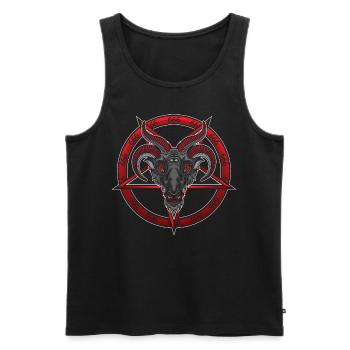 Baphomet Satan 666 Gothique Occulte Antichrist - Débardeur bio Premium Homme - noir - Devant - Michal (187cm)